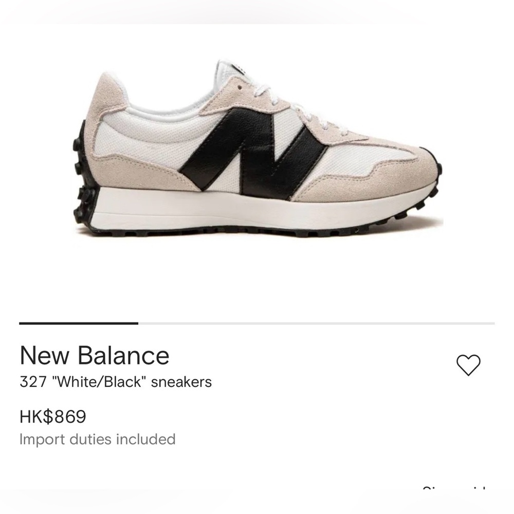 New Balance 327 White, Beige & Black Retro Runner Sneakers - Picture 8 of 11